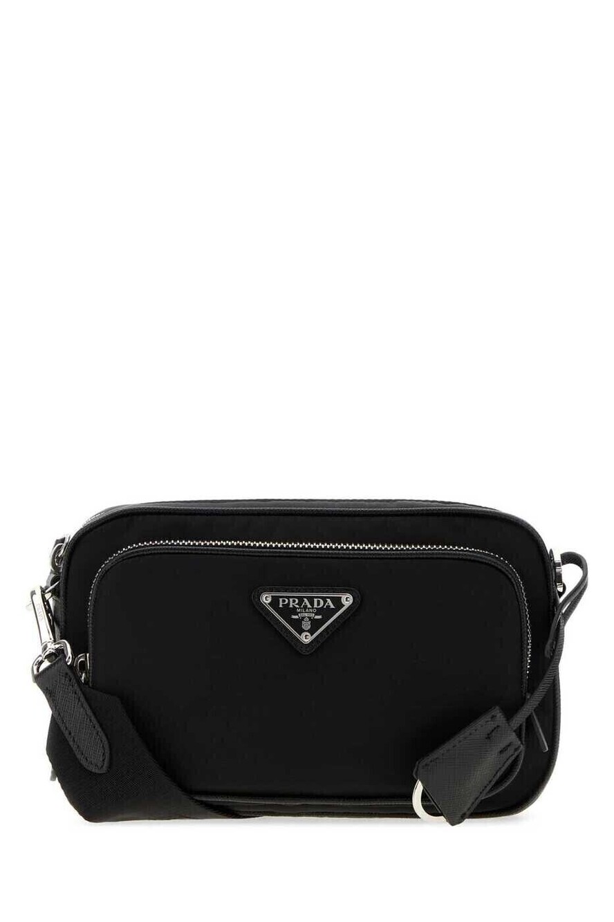 Prada Saffiano Leather Camera Crossbody Bag Black